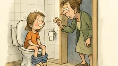 Witz: Die kleine Claudia auf der Toilette…