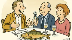 Witz: Der Gastgeber prahlt vom „Riesenfisch“